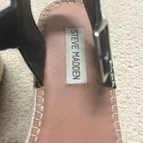 Steve Madden Black Espadrille Wedges - Picture 2 of 6